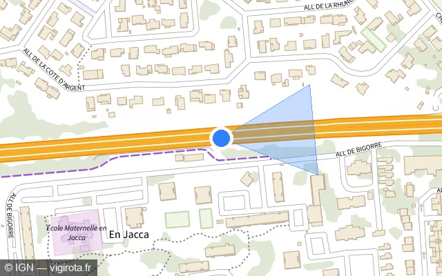 Vue plan de l'emplacement du radar discriminant à Colomiers