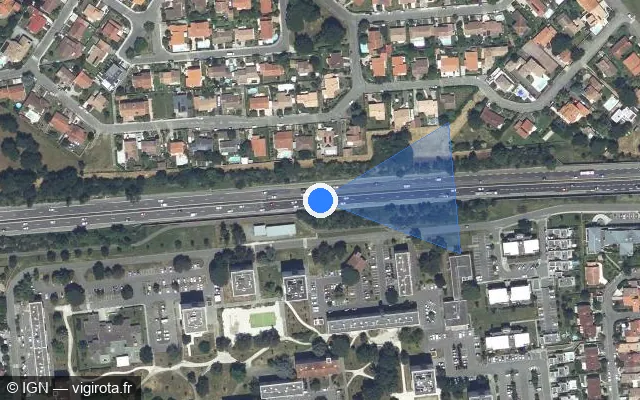 Vue satellite de l'emplacement du radar discriminant à Colomiers