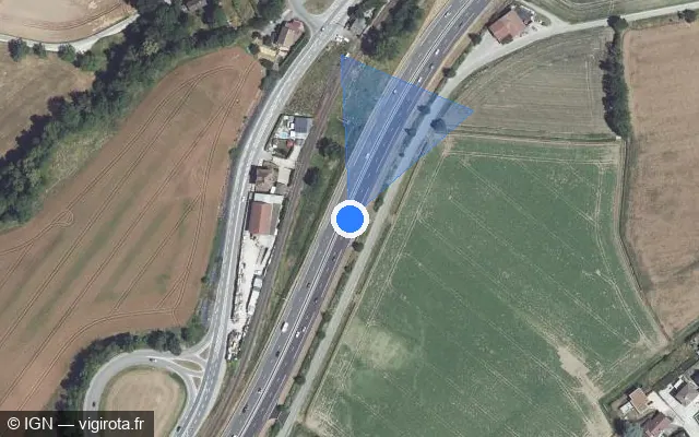 Vue satellite de l'emplacement du radar discriminant à Bossey