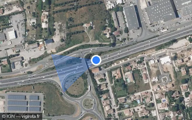 Vue satellite de l'emplacement du radar discriminant à Le Pontet