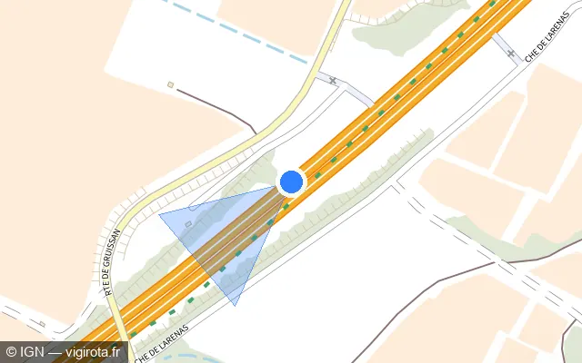 Vue plan de l'emplacement du radar discriminant à Armissan
