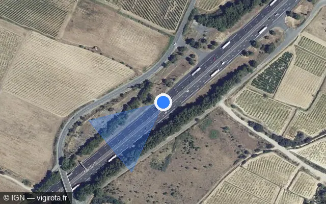 Vue satellite de l'emplacement du radar discriminant à Armissan