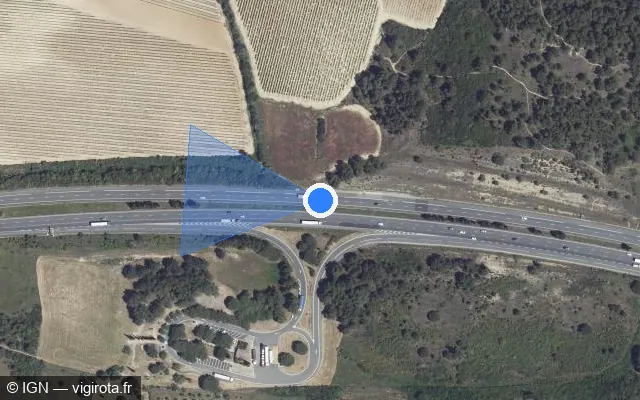 Vue satellite de l'emplacement du radar discriminant à Cazilhac