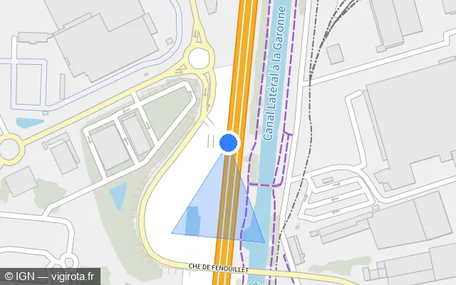 Vue plan de l'emplacement du radar discriminant à Blagnac