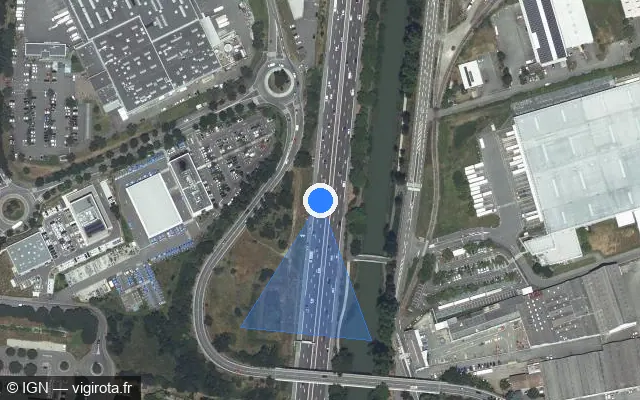Vue satellite de l'emplacement du radar discriminant à Blagnac