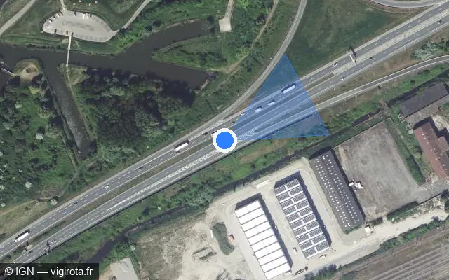 Vue satellite de l'emplacement du radar discriminant à Grande-Synthe