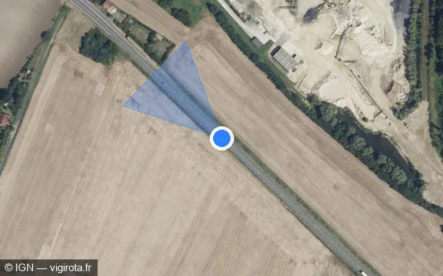 Vue satellite de l'emplacement du radar discriminant à Vasseny