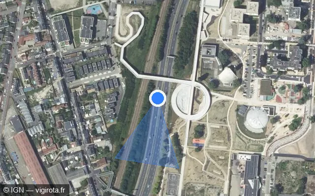 Vue satellite de l'emplacement du radar discriminant à Le Petit-Quevilly