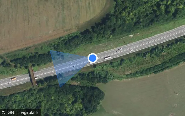 Vue satellite de l'emplacement du radar discriminant à Aumale
