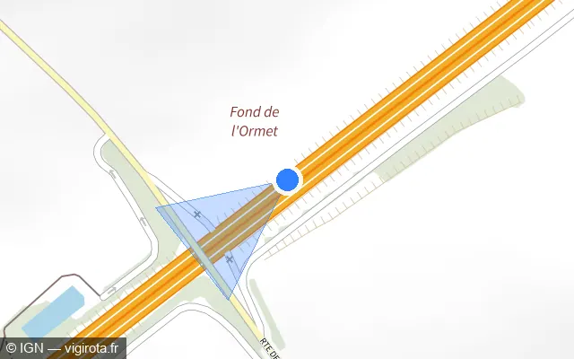 Vue plan de l'emplacement du radar discriminant à Fesques