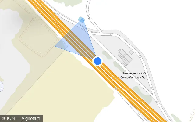 Vue plan de l'emplacement du radar discriminant à Pierrelaye