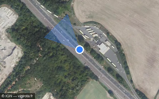 Vue satellite de l'emplacement du radar discriminant à Pierrelaye