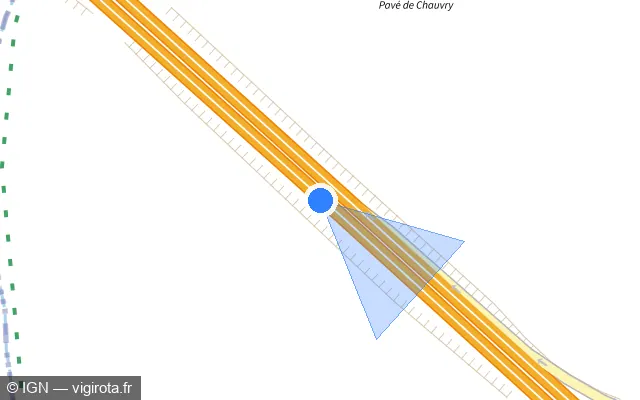 Vue plan de l'emplacement du radar discriminant à Chauvry