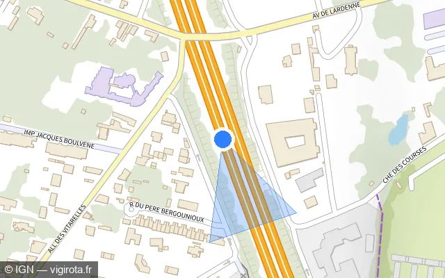 Vue plan de l'emplacement du radar discriminant à Toulouse