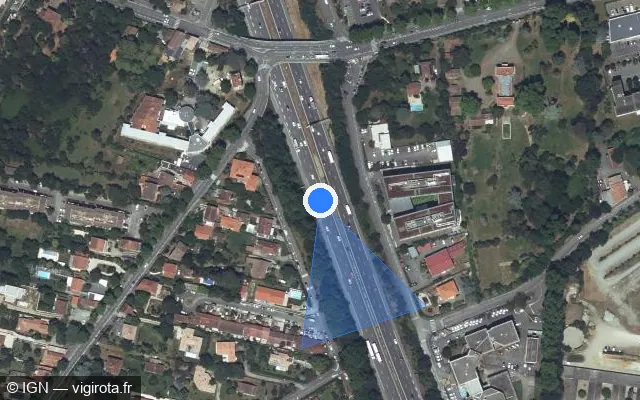Vue satellite de l'emplacement du radar discriminant à Toulouse