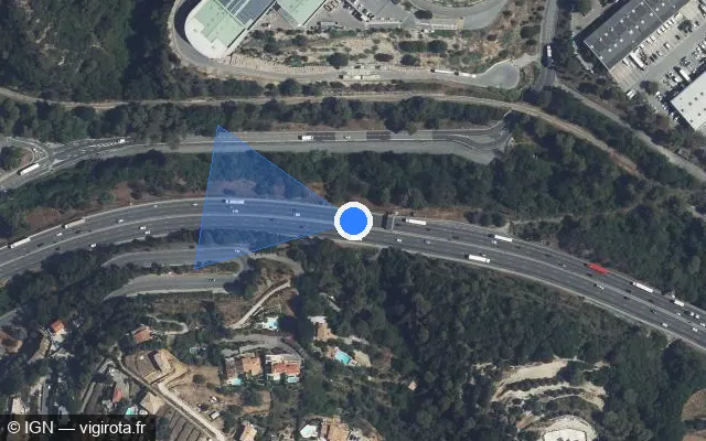 Vue satellite de l'emplacement du radar discriminant à Saint-Laurent-du-Var