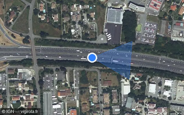 Vue satellite de l'emplacement du radar discriminant à L'Union