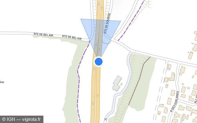 Vue plan de l'emplacement du radar discriminant à Échillais
