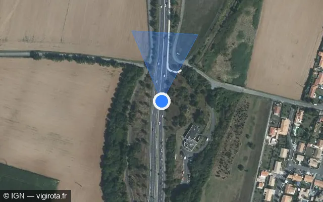 Vue satellite de l'emplacement du radar discriminant à Échillais