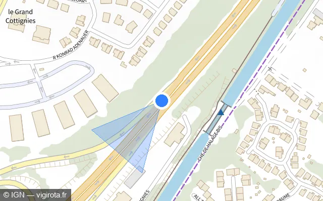 Vue plan de l'emplacement du radar discriminant à Wasquehal
