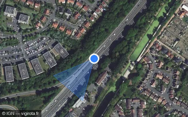 Vue satellite de l'emplacement du radar discriminant à Wasquehal