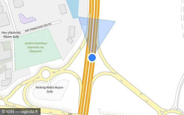 Vue plan de l'emplacement du radar discriminant à Saint-Apollinaire