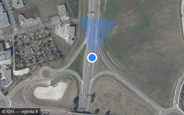 Vue satellite de l'emplacement du radar discriminant à Saint-Apollinaire