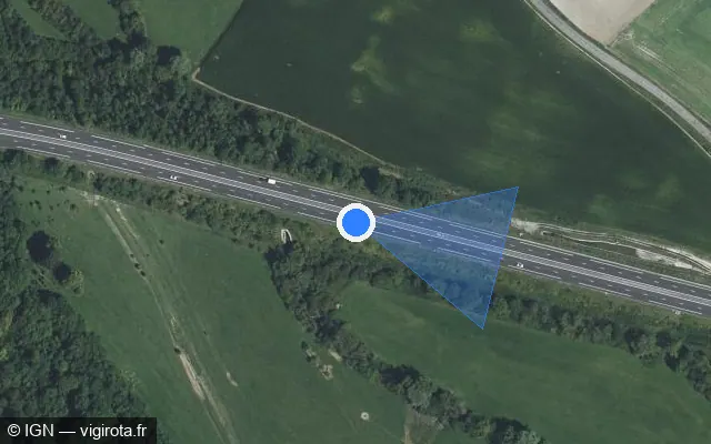 Vue satellite de l'emplacement du radar discriminant à Les Souhesmes-Rampont