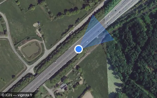 Vue satellite de l'emplacement du radar discriminant à Gouvets