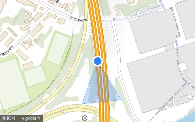 Vue plan de l'emplacement du radar discriminant à Loison-sous-Lens
