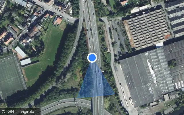 Vue satellite de l'emplacement du radar discriminant à Loison-sous-Lens