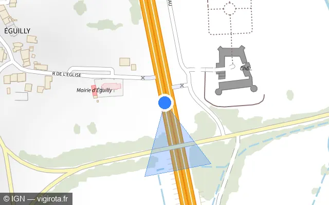 Vue plan de l'emplacement du radar discriminant à Éguilly
