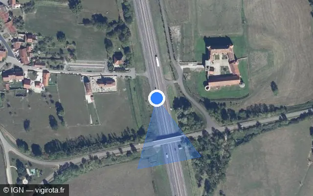 Vue satellite de l'emplacement du radar discriminant à Éguilly