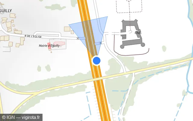 Vue plan de l'emplacement du radar discriminant à Éguilly