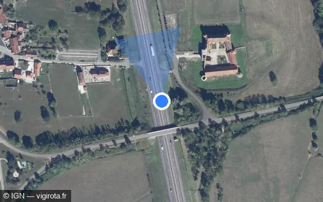 Vue satellite de l'emplacement du radar discriminant à Éguilly