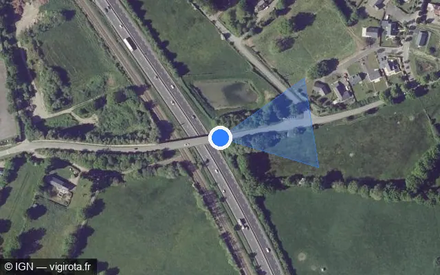 Vue satellite de l'emplacement du radar discriminant à Le Val-Saint-Père