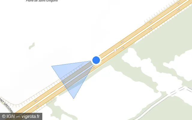 Vue plan de l'emplacement du radar discriminant à Servon
