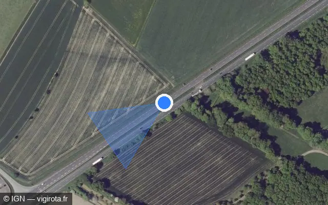 Vue satellite de l'emplacement du radar discriminant à Servon