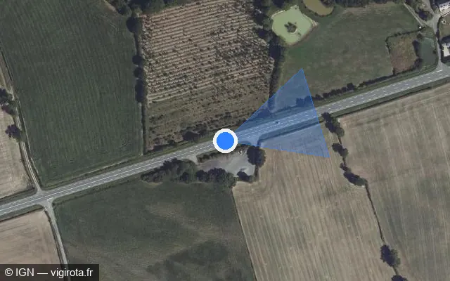 Vue satellite de l'emplacement du radar discriminant à Javron-les-Chapelles