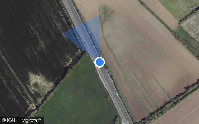 Vue satellite de l'emplacement du radar discriminant à Fresville