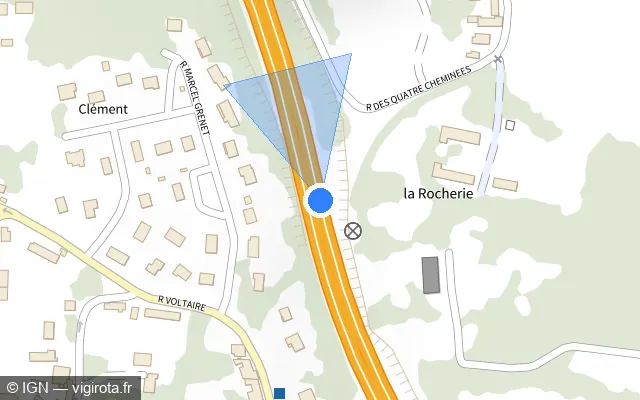 Vue plan de l'emplacement du radar discriminant à Varennes-Vauzelles