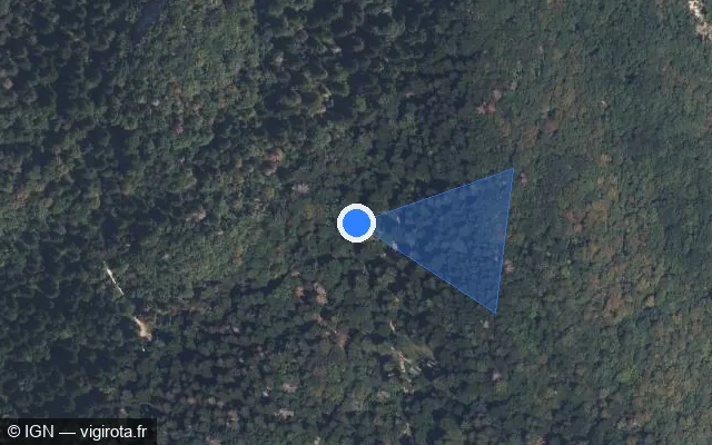 Vue satellite de l'emplacement du radar discriminant à Nances