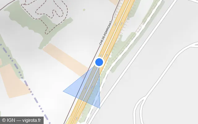 Vue plan de l'emplacement du radar discriminant à Châteaugay