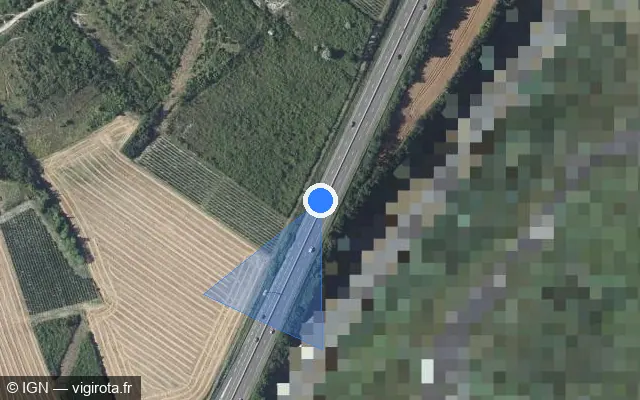 Vue satellite de l'emplacement du radar discriminant à Châteaugay