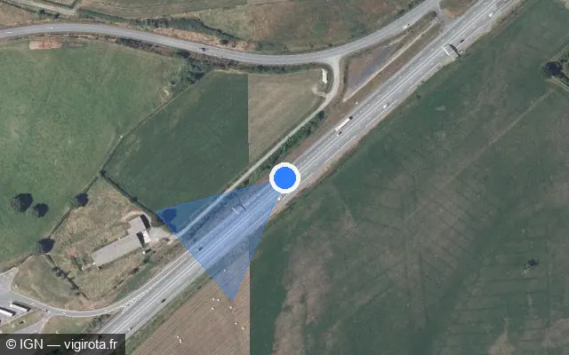 Vue satellite de l'emplacement du radar discriminant à Nouhant