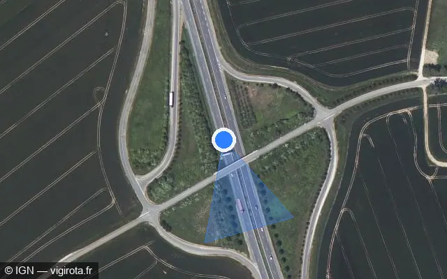 Vue satellite de l'emplacement du radar discriminant à Poisvilliers