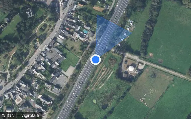Vue satellite de l'emplacement du radar discriminant à Châteauneuf-d'Ille-et-Vilaine