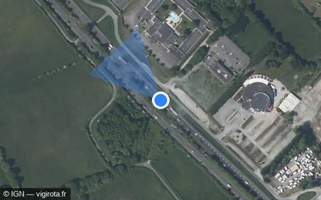 Vue satellite de l'emplacement du radar discriminant à Vigneux-de-Bretagne
