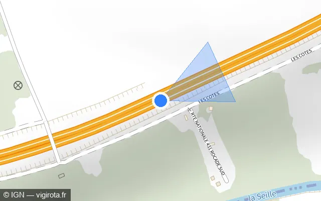 Vue plan de l'emplacement du radar discriminant à Cuvry