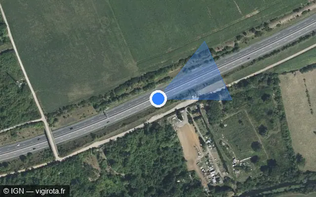 Vue satellite de l'emplacement du radar discriminant à Cuvry